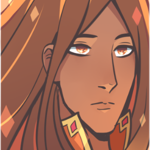 A portrait of Dorian, a man with long, straight brown hair and brown skin